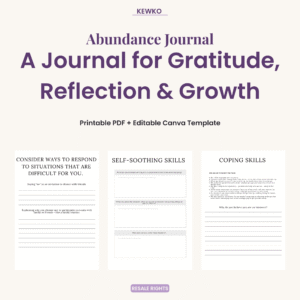 Abundance Journal printable PDF and editable Canva template