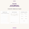 Book Journal printable PDF and editable Canva template