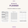 Budget Planner printable PDF and editable Canva template