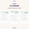 Daily Planner printable PDF and editable Canva template