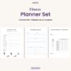Fitness Planner Set – Printable Digital Workout Planner, Fitness Tracker and Goal Planner with Editable Canva Template